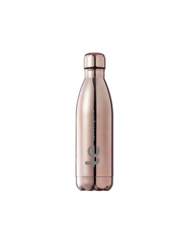 Botella termo rosa oro