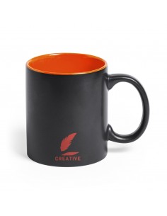 Taza de pizarra naranja