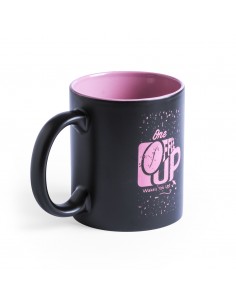 Taza de pizarra rosa