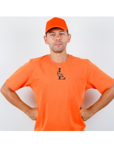 Camiseta naranja bordada